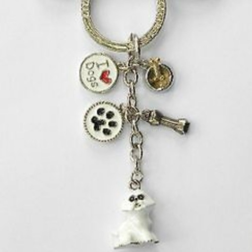 Bichon Frise 5 Charm Key Chain From Little Gifts - Picture 2 of 4